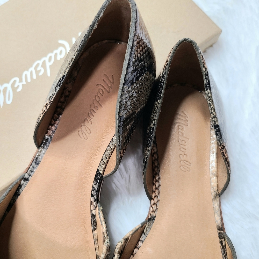Madewell Marisa d'Orsay Embossed Snakeskin Flat 9 - Picture 5 of 10